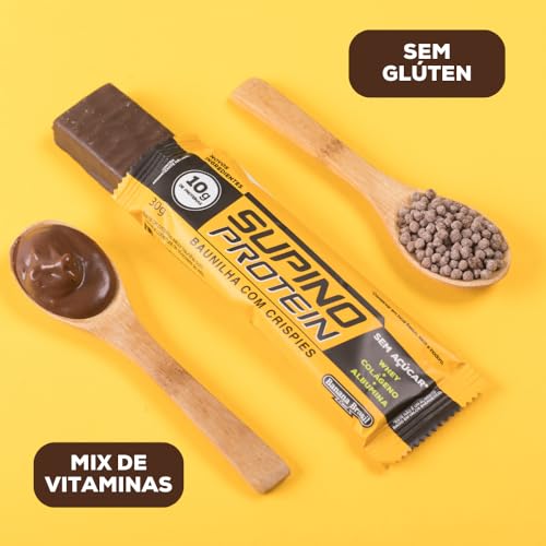 Display Barra de Proteína Supino Protein Baunilha com Crispies - 12 Unidades de 30G