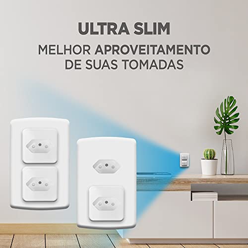 Plug de Tomada Inteligente Bivolt 16A com Conexão WI-FI e Bluetooth Branca - SHPT400 ELG