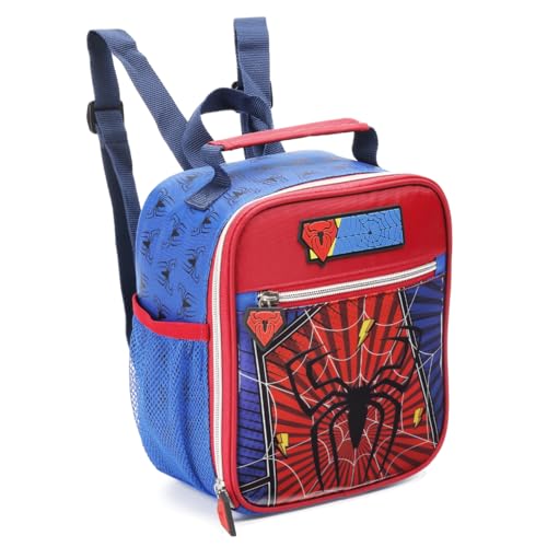Kit Mochila Homem Aranha Dark Mochila Rodinhas Estojo Lancheira Spider Man