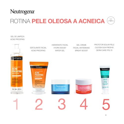 Neutrogena Sun Fresh Protetor Solar Facial Para Pele Oleosa Derm Care Sem Cor FPS 70, 40g