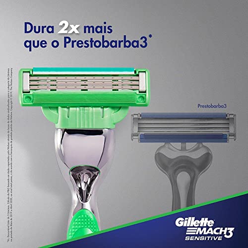 Gillette Aparelho De Barbear Mach3 Sensitive + 9 Cargas