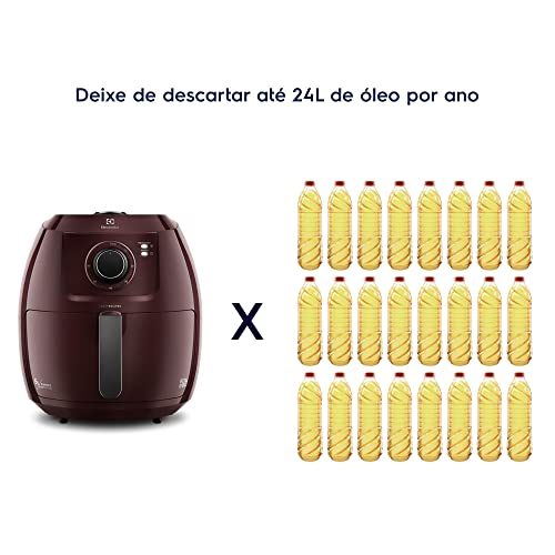 Fritadeira Elétrica sem oleo Electrolux Airfryer 5L 8 receitas pré-sugeridas desligamento automatico cesto removivel 1700W EAF51 vermelho escuro 127v por Rita Lobo