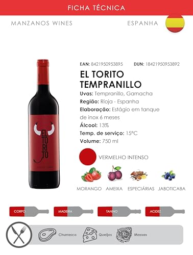 El Torito Vinho Espanhol Tempranillo 750Ml