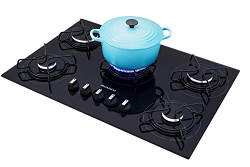 Cooktop a Gás, 5 Bocas, Mondial, Preto/Inox, Bivolt - CTG-02