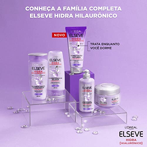 Kit L'Oréal Paris Elseve Hidra Hialurônico - Shampoo + Condicionador + Tratamento + Creme Noturno, Color Transparente