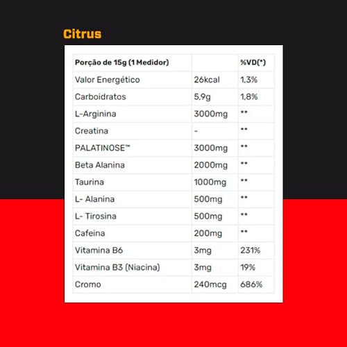 Pré Treino Prohibido Hardcore Pre-Workout, 3VS Nutrition | 2 gr de Beta Alanina | Estimulante para treino | Energia e foco | Explosão de força em seus músculos | Para homens e mulheres