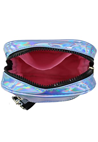 Shoulder Bag Bolsa Transversal Pequena Holográfica Azul