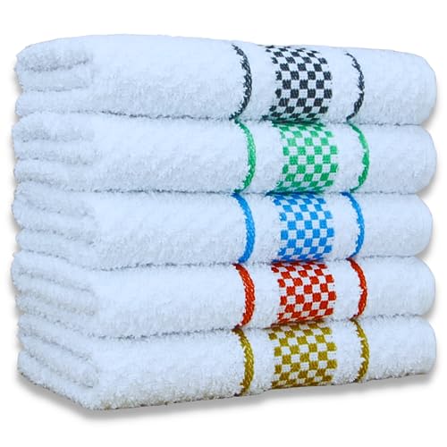 Kit 05 Pano de Prato Atoalhado Para Cozinha Felpudo Premium Gourmet 45x70cm 370g/m² 100% Algodão - Sortido