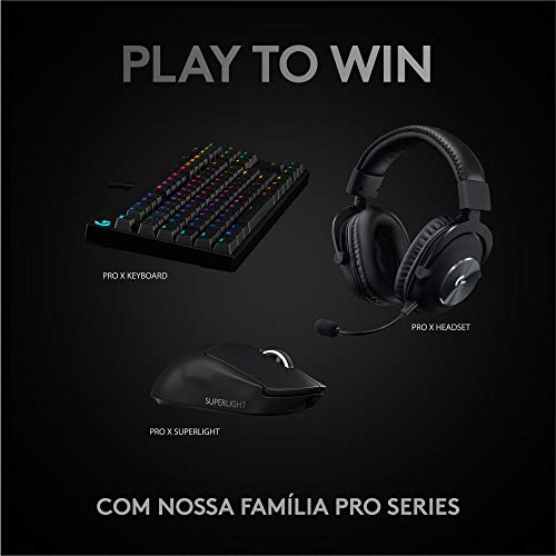 Mouse Gamer Sem Fio Logitech G PRO X SUPERLIGHT com Tecnologia LIGHTSPEED, Ultraleve 63g, 5 Botões Programáveis, Sensor HERO 25K e Bateria Recarregável - Compatível com POWERPLAY - Preto