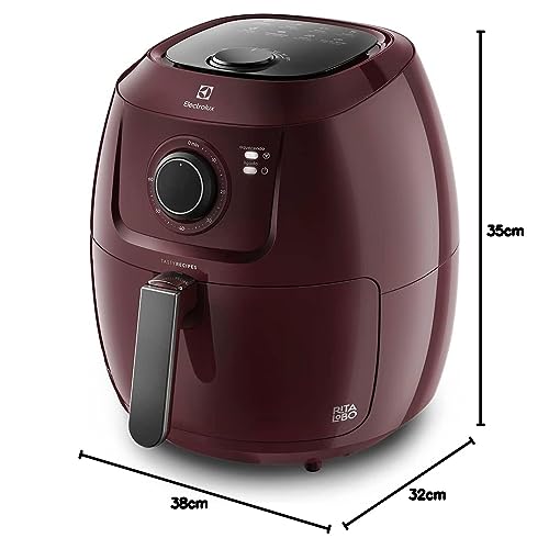 Fritadeira Elétrica sem oleo Electrolux Airfryer 5L 8 receitas pré-sugeridas desligamento automatico cesto removivel 1700W EAF51 vermelho escuro 127v por Rita Lobo