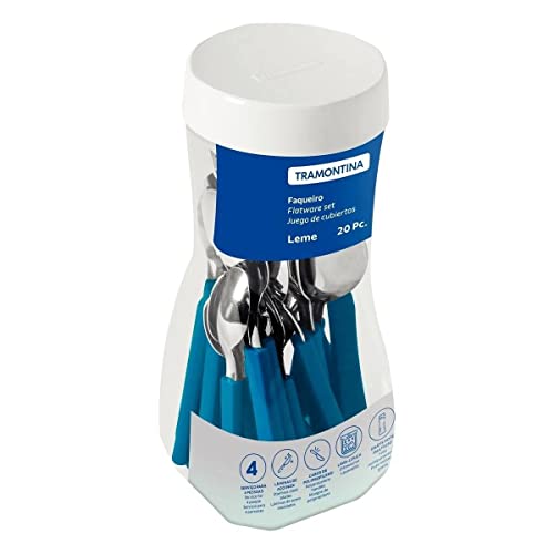 Faqueiro Inox 20 peças Leme Azul - Tramontina