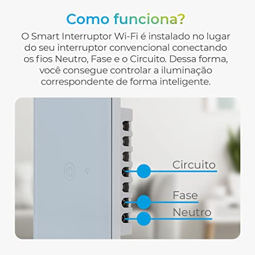 Smart Interruptor Wi-Fi Positivo Casa Inteligente, Configuração Livre de Frustração, 1 Botão Touch, Branco - Compatível apenas com Alexa