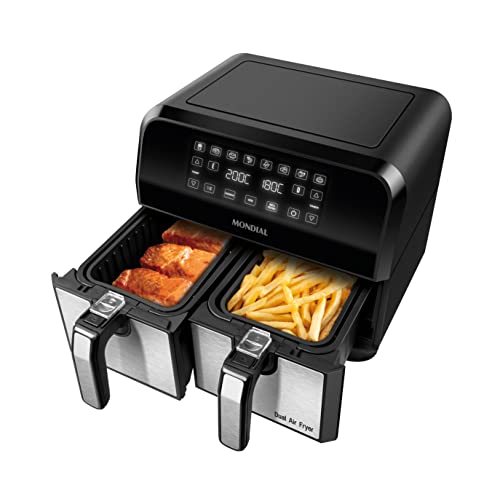 Fritadeira Air Fryer Dual Duplo Cesto 8L, Mondial, 2200W, 110V - AFD-01-BI