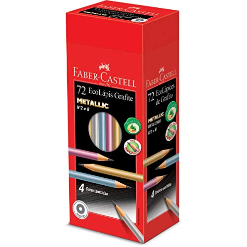 Lápis EcoLápis Metallic 4 Cores Sortidas 72 Unidades, Faber-Castell