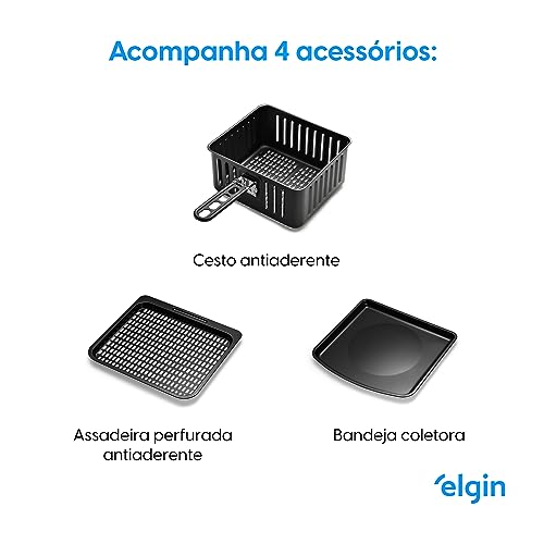 Fritadeira Forno Oven Fry 4 em 1 Elgin 12 Litros 220V - Assa, Frita sem óleo, Desidrata e Reaquece - Airfryer