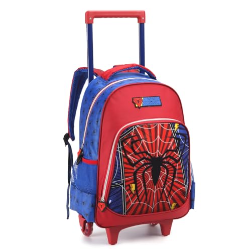Kit Mochila Homem Aranha Dark Mochila Rodinhas Estojo Lancheira Spider Man