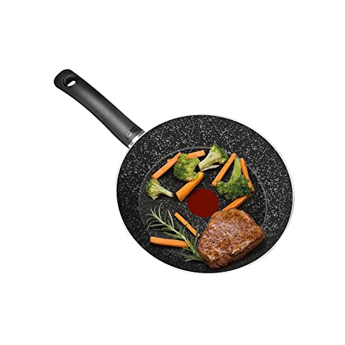 Frigideira Francesa Rochedo Stone Pro 28 cm, Efeito Pedra - Preto e Cinza