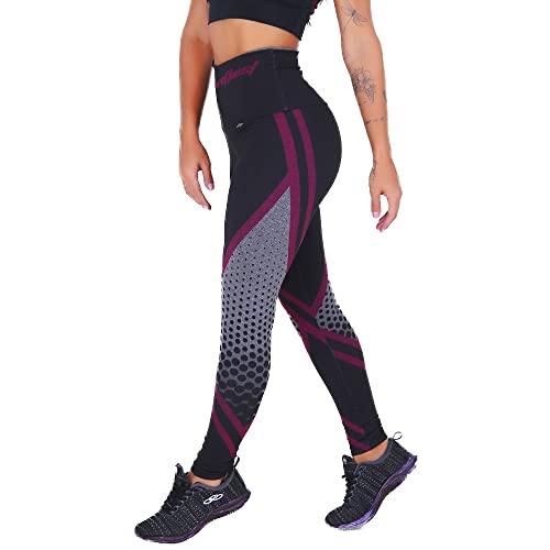 Kit com 3 Leggings Mescla Sublimadas Cintura Alta Suplex (P, Maori/Spider/Lua)