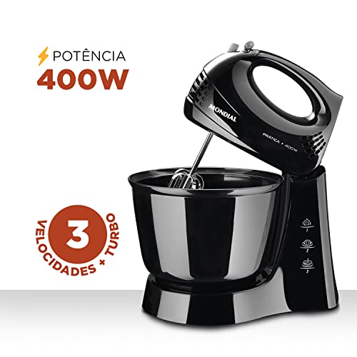 Batedeira Prática, Mondial, Preto, 400W, 110V - B-44-B