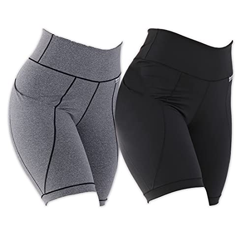 Kit com 02 Bermudas Fitness Bolso Play Click Mais Bonita (G, Preto/Cinza)