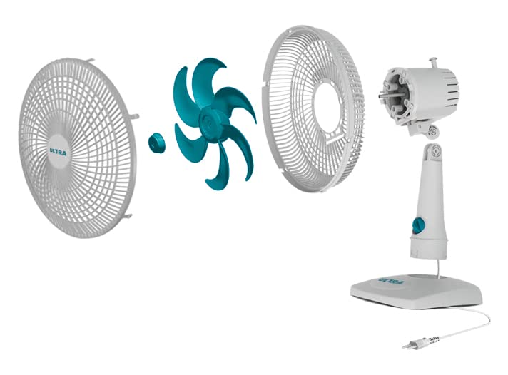Ventilador de mesa 30cm, Ultra, 220V, Branco/Azul - V-30-6P