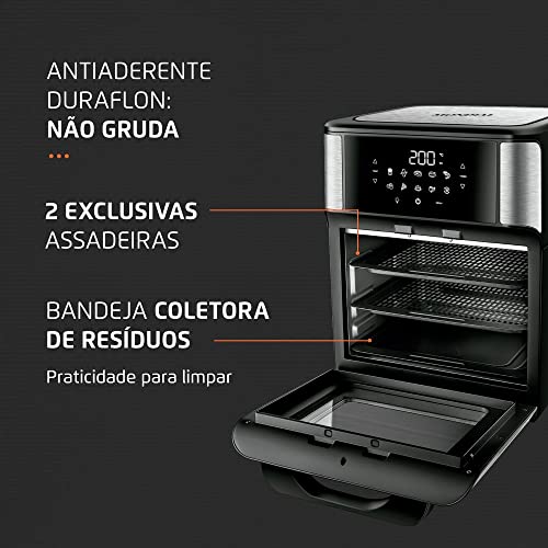 Fritadeira Air Fryer Forno Oven 12 Litros, Mondial, Preto/Inox, 2000W, 110V - AFO-12L-BI