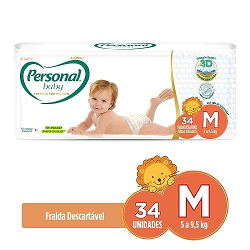 'Fralda Personal Baby Premium Protection M com 34 unidades