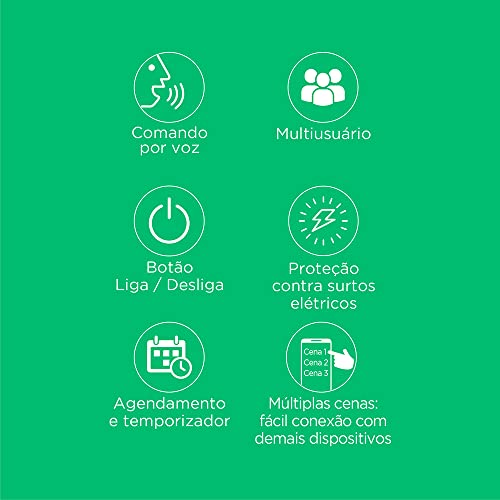 Plug de Tomada Inteligente Bivolt 16A com Conexão WI-FI e Bluetooth Branca - SHPT400 ELG