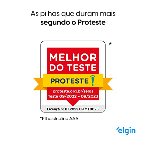 Pilha Alcalina AAA com 16 unidades Elgin Palito