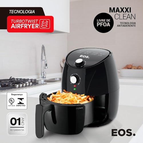 Fritadeira Sem Óleo Air fryer Eos Chef Gourmet 4 Litros Preto Eaf40p 110v