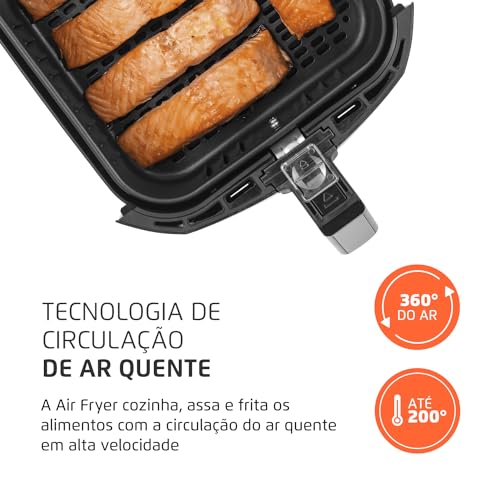 Fritadeira Sem Óleo Air Fryer 5L, Mondial, Preto/Inox, 1900W, 110V - AFN-50-BI