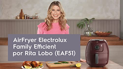 Fritadeira Elétrica sem oleo Electrolux Airfryer 5L 8 receitas pré-sugeridas desligamento automatico cesto removivel 1700W EAF51 vermelho escuro 127v por Rita Lobo