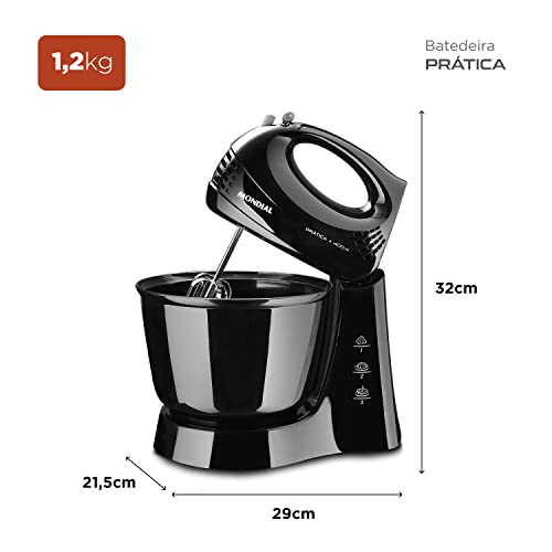 Batedeira Prática, Mondial, Preto, 400W, 110V - B-44-B
