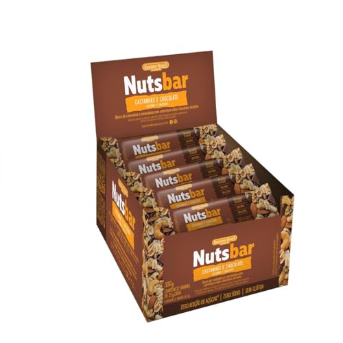 Banana Brasil Barra De Castanhas E Chocolate Com 12 Unidades De 25 G