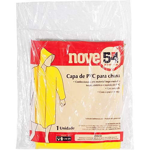 Capa Para Chuva De Pvc Laminado, Sem Forro, G, Amarela, Nove54 Nove 54