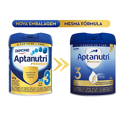 Danone Nutricia - Aptanutri Premium 3, 1-3 anos, Fórmula de Seguimento, 800g