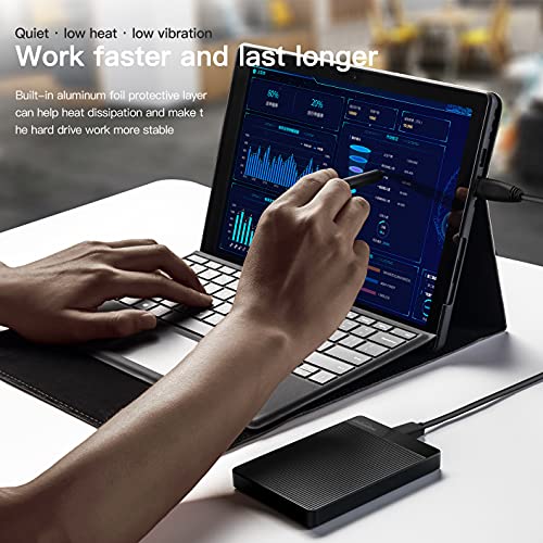 HD Externo Portátil 320GB UnionSine Disco Rígido compatível Mac/Pc/Notebook/PS4 - USB 3.0-HD2510(Preto )