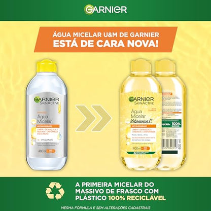 Água Micelar Garnier SkinActive Antioleosidade Vitamina C, 400ml