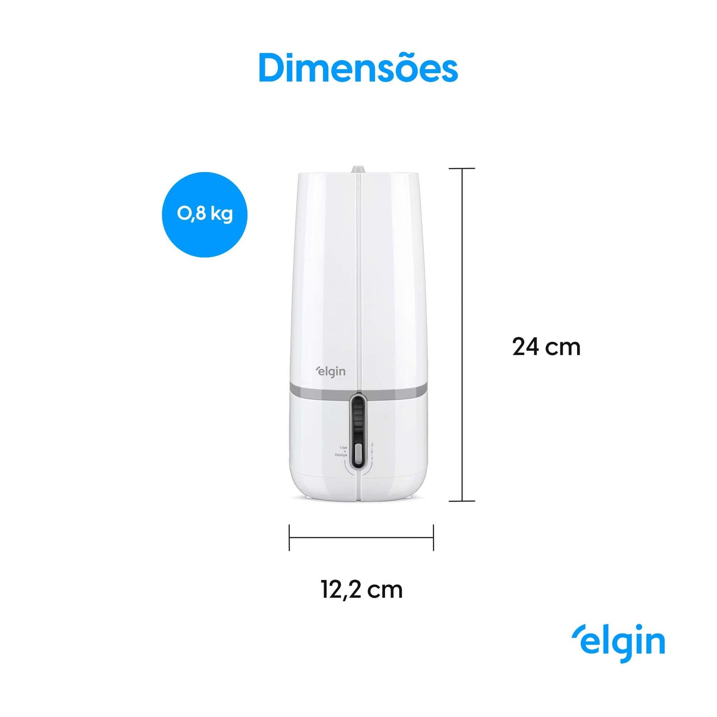 Umidificador, Elgin, Unz, 2 Litros, Bivolt, Branco