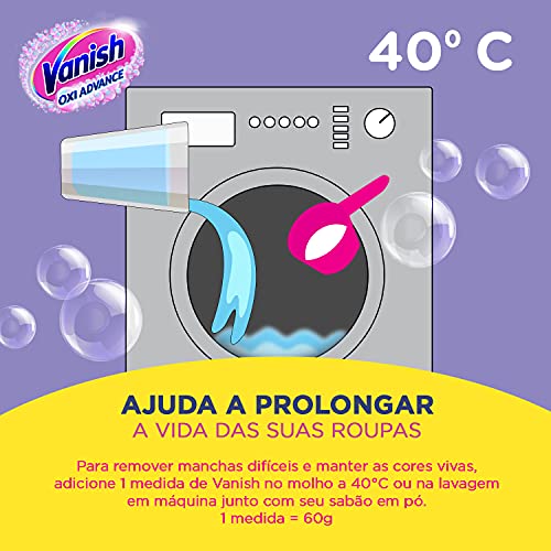 Tira Manchas em Pó Vanish Oxi Advance 870g Refil Econômico para roupas coloridas, Vanish, Rosa