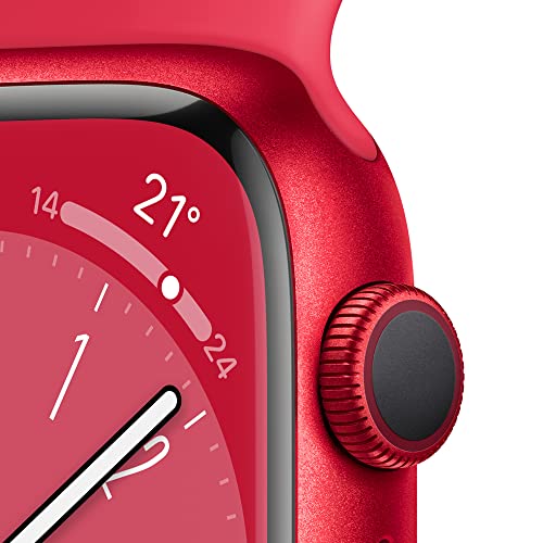 Apple Watch Series 8 (GPS), Smartwatch com caixa (PRODUCT) RED de alumínio – 41 mm • Pulseira esportiva (PRODUCT) RED – Padrão