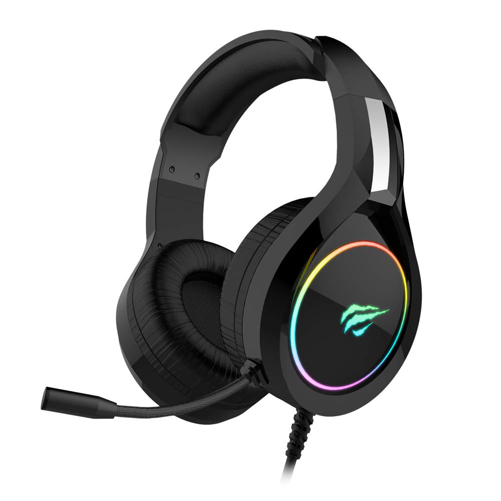 Havit HV-H2232d - Fone de Ouvido, Gamer, Iluminação RGB, com Microfone, Falante de 50mm, Conector 3.5mm