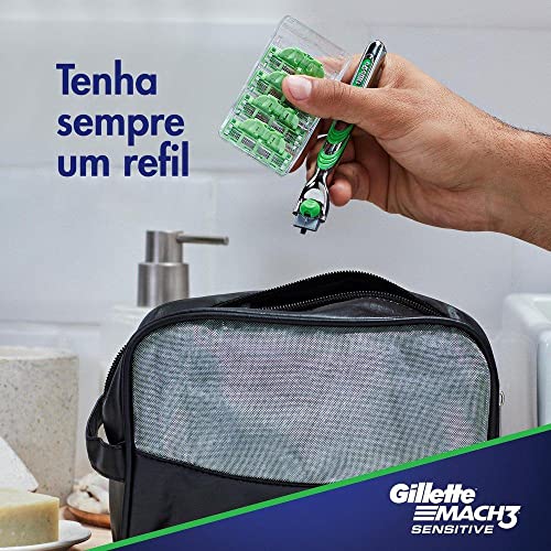 Gillette Aparelho De Barbear Mach3 Sensitive + 9 Cargas