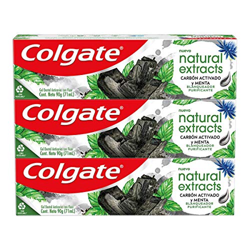 Creme Dental Colgate Natural Extracts Carvão Ativado e Menta 3 unid 90g
