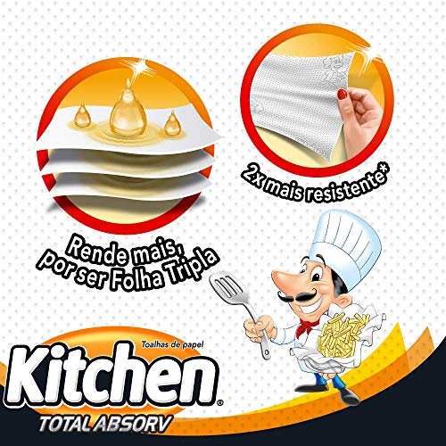 Kitchen Papel Toalha Folha Tripla Total Absorv 120 Folhas