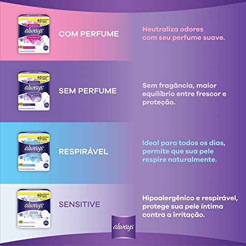 Always Protetores Diários Diários Sem Perfume Respirável 80 Unidades