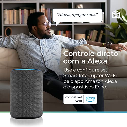 Smart Interruptor Wi-Fi Positivo Casa Inteligente, Configuração Livre de Frustração, 1 Botão Touch, Branco - Compatível apenas com Alexa
