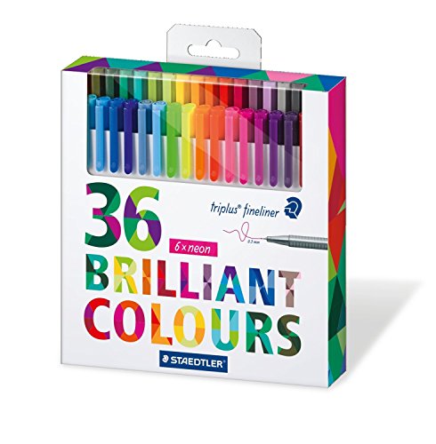 Christophorus Verlag Staedtler Johanna Basford Triplus Fineliner Parent, Estojo com 36 cores, 334 C36JB 04, Multicolorido