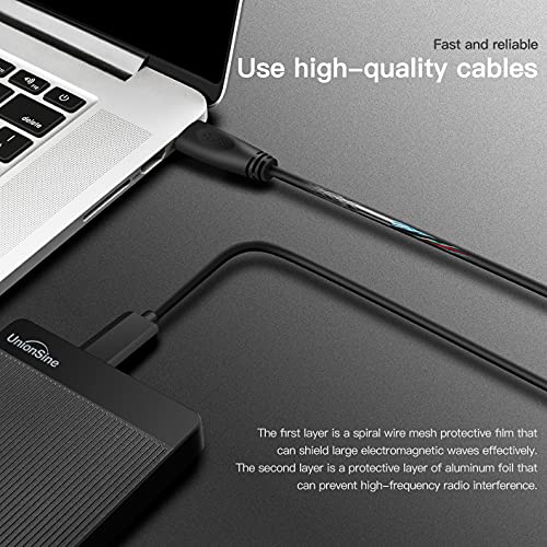 HD Externo Portátil 320GB UnionSine Disco Rígido compatível Mac/Pc/Notebook/PS4 - USB 3.0-HD2510(Preto )