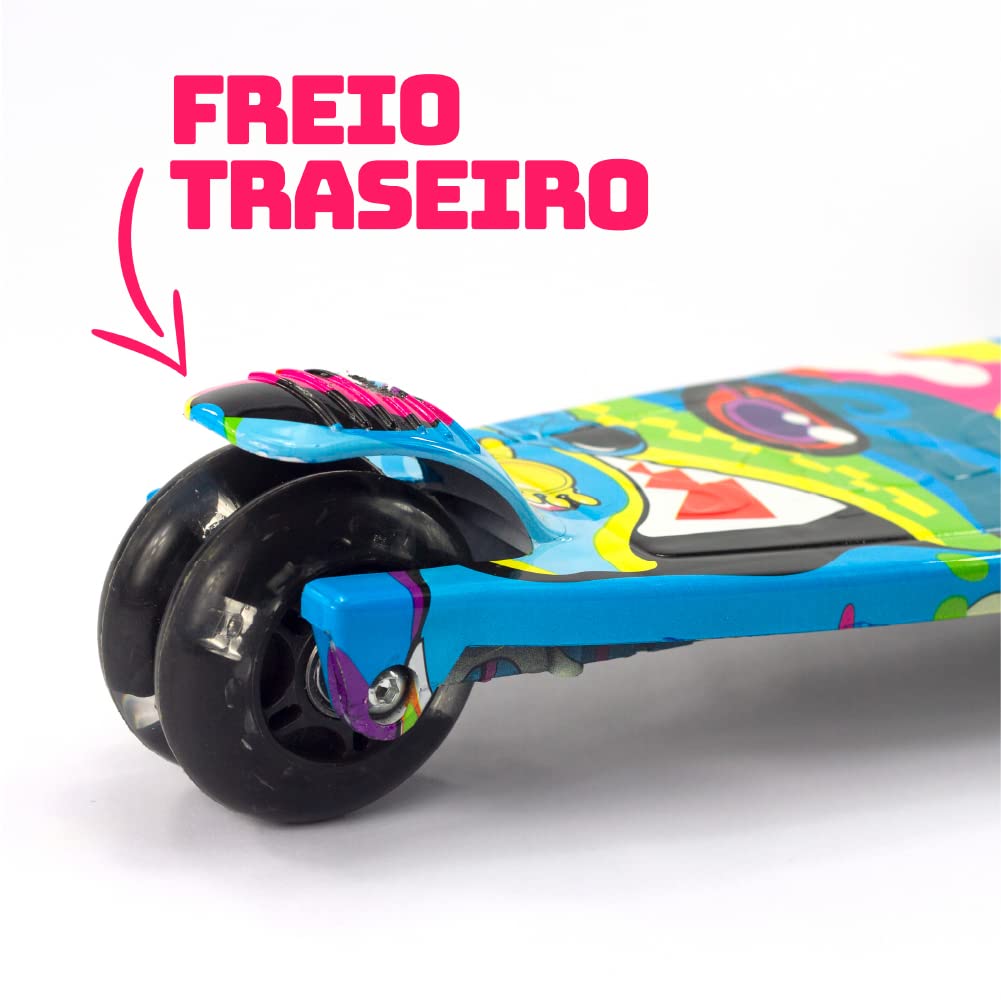 Patinete Infantil 3 Rodas Com Led Dobrável - Mega Compras
